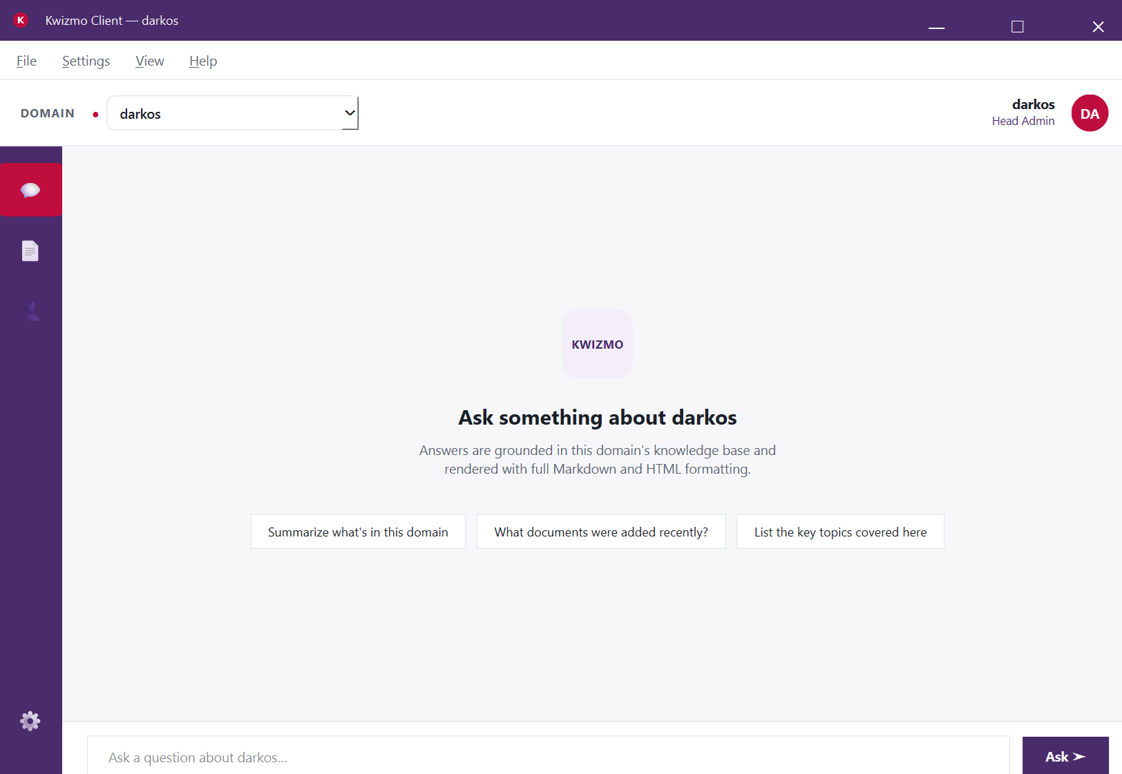 Query screen